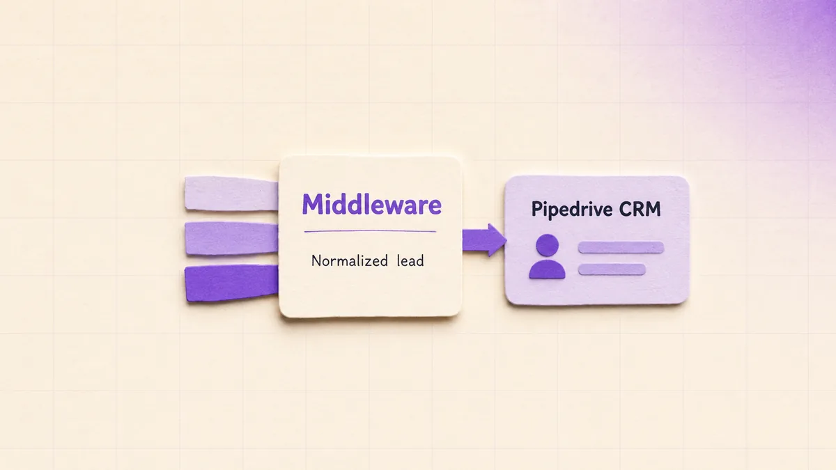 Pipedrive marketing automation integration guide explains sales CRM middleware normalization.