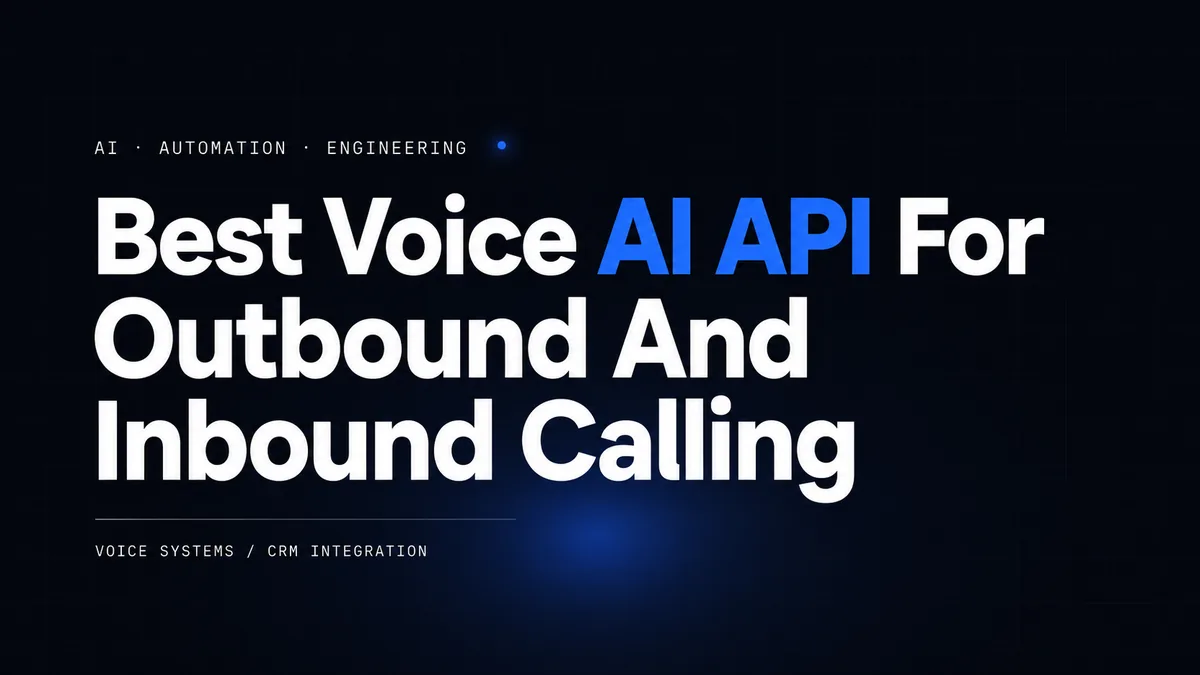 Best Voice Ai Api For Outbound And Inbound Calling