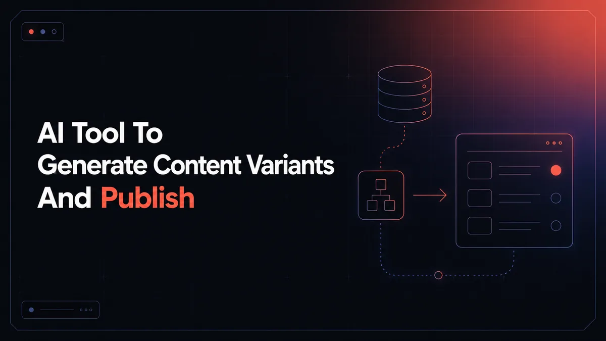Ai Tool To Generate Content Variants And Publish